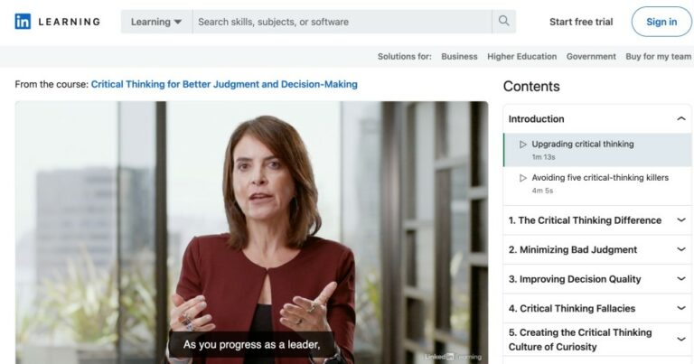 linkedin learning critical thinking
